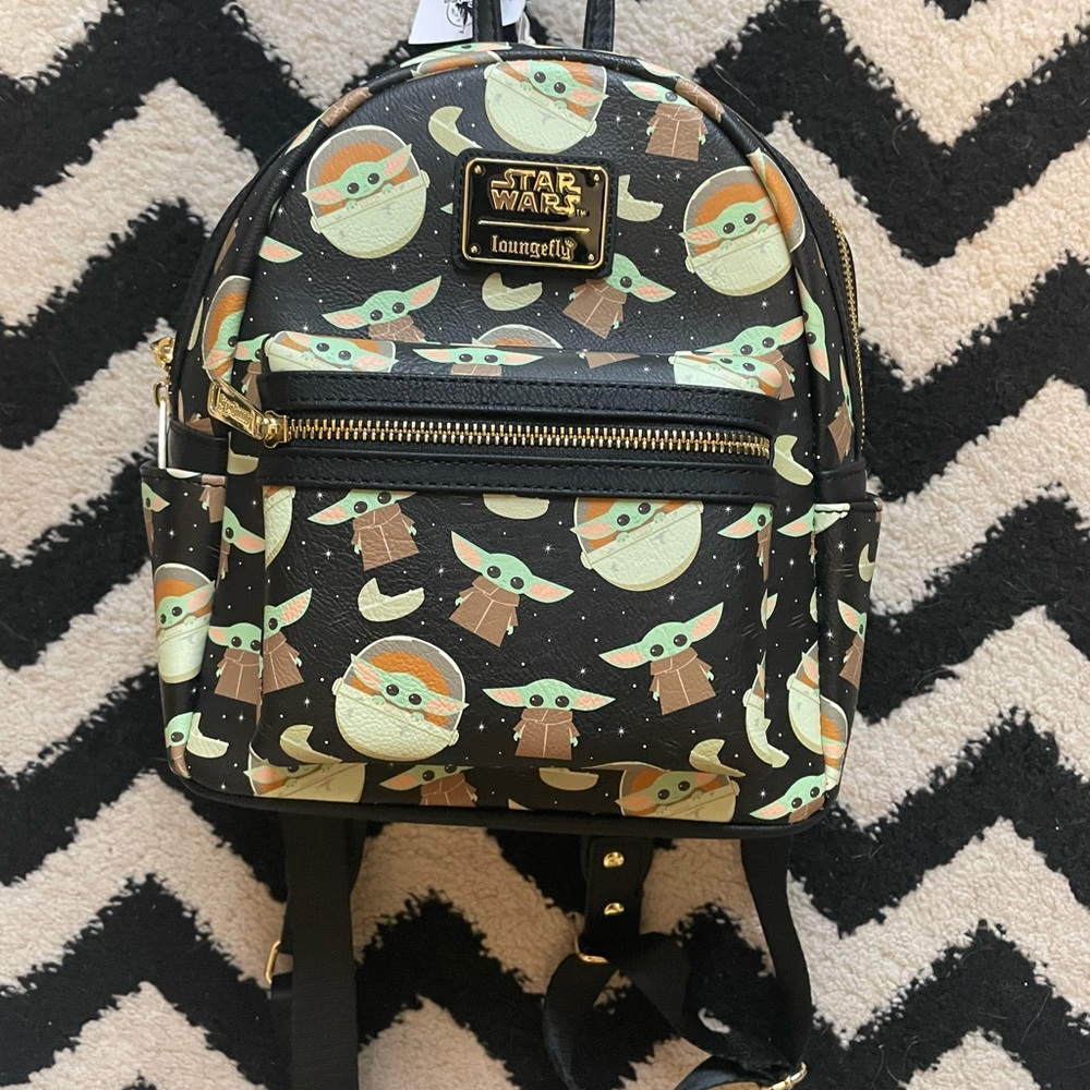 Loungefly Black and Green Backpack Star Wars Edition
